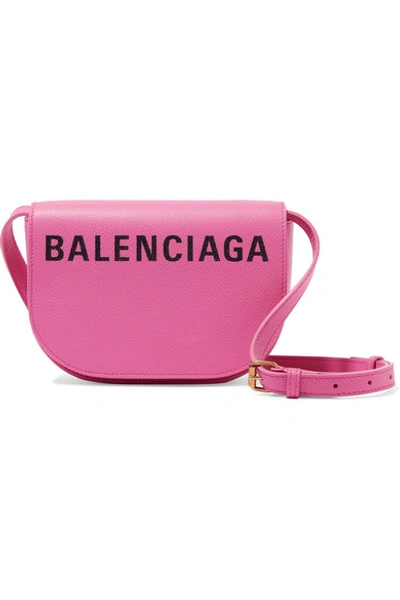 Shop Balenciaga Ville Day Xs Aj Printed Textured-leather Shoulder Bag