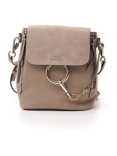 Shop Chloé Small Faye Backpack In Grey