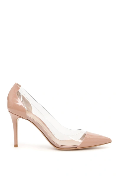 Shop Gianvito Rossi Plexi 85 Pumps In Pink