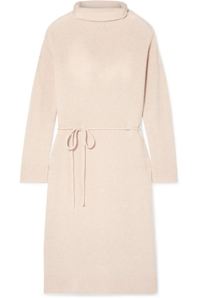 Shop Vince Wool And Cashmere-blend Turtleneck Dress In Blush