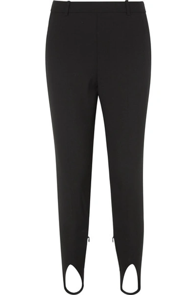 Shop Givenchy High-rise Wool Tapered Stirrup Pants In Black