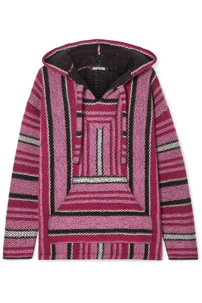 Shop Adaptation Baja Striped Cashmere Hoodie In Pink