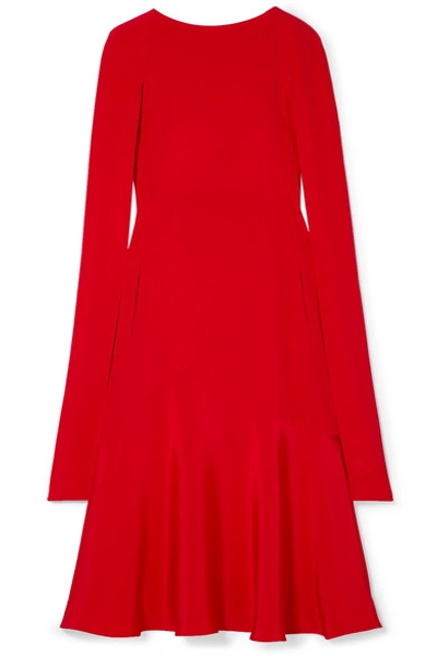 Shop Calvin Klein 205w39nyc Cape-effect Silk-cady Midi Dress In Red