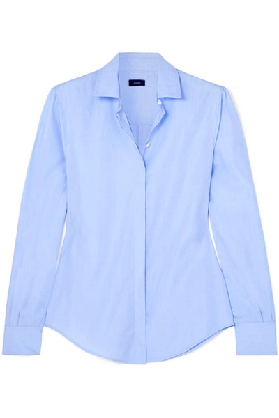 Shop Joseph Edith Cotton-poplin Shirt In Light Blue