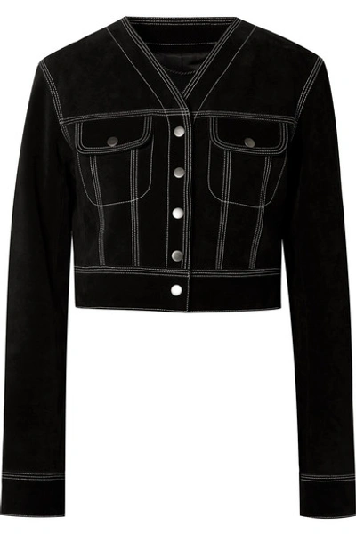 Shop Marc Jacobs Cropped Suede Jacket In Black