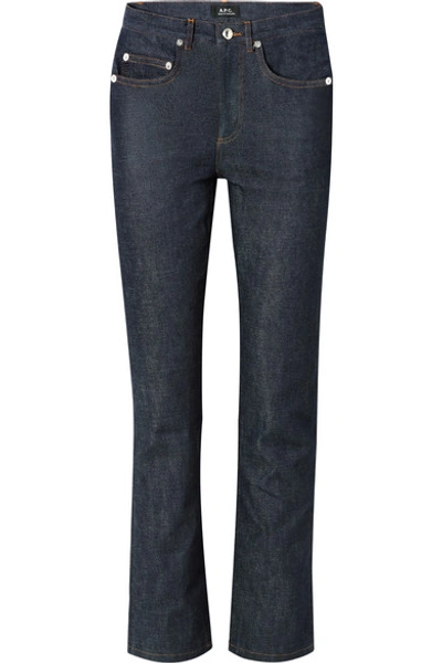 Shop Apc Standard High-rise Straight-leg Jeans In Dark Denim