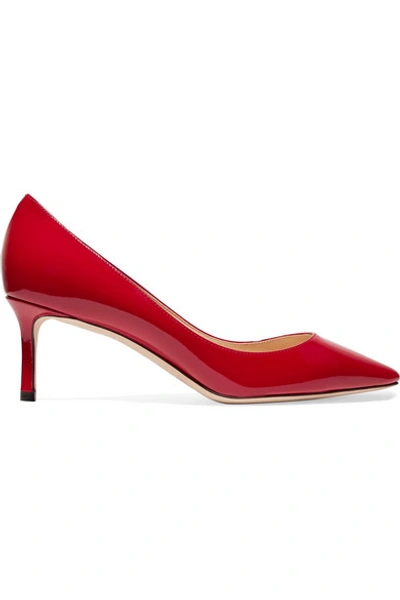 Shop Jimmy Choo Romy 60 Patent-leather Pumps In Red