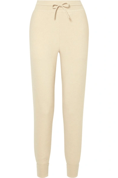 Shop Chloé Metallic Intarsia Cashmere Track Pants In White