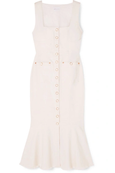 Shop Alice Mccall Like I Do Stretch-denim Dress In White