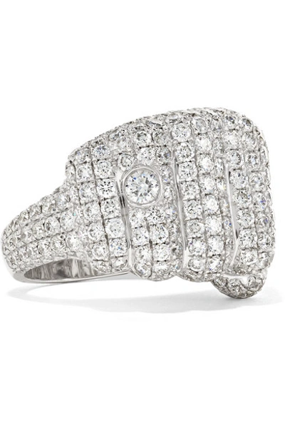 Shop Ofira Pow 18-karat White Gold Diamond Ring