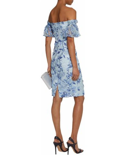 Shop Badgley Mischka Short Dress In Sky Blue