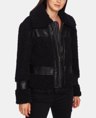 Shop 1.state 1. State Faux-shearling Bomber Jacket In Rich Black