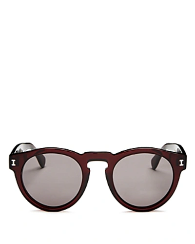 Shop Illesteva Women's Leonard Round Sunglasses, 48mm In Burgundy/gray