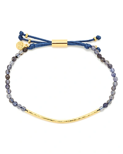 Shop Gorjana Gold-tone Stone Beaded Bracelet In Iolite/gold