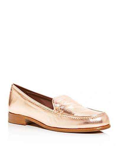 Shop Tabitha Simmons Women's Blakie Moc-toe Loafers In Rose Gold