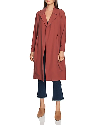 Shop 1.state Belted Soft-twill Trench Coat In Terra Earth