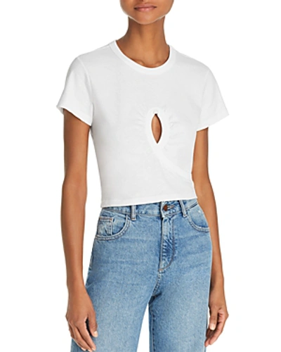 Shop Alexander Wang T Alexanderwang.t High Twist Jersey Cropped Tee In White