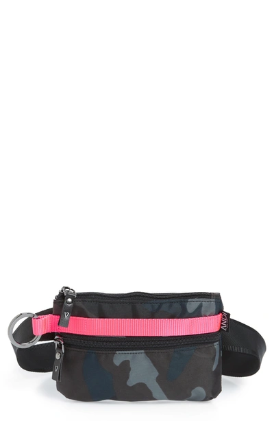 Shop Andi Urban Clutch Convertible Belt Bag - Blue In Navy Camo/ Hot Pink