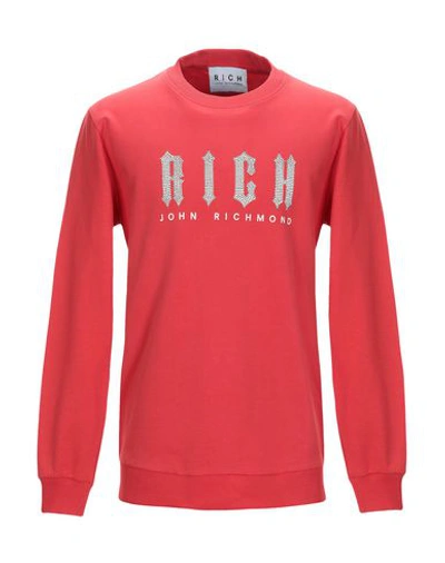 Shop John Richmond Man Sweatshirt Red Size L Cotton