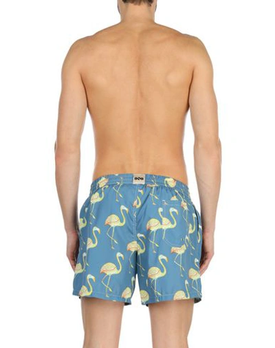 Shop Nos Beachwear Swim Shorts In Slate Blue