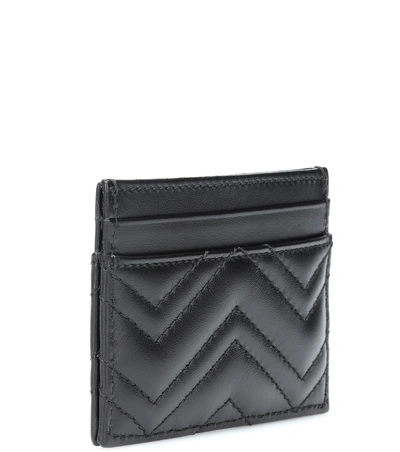 Gucci Gg Marmont Leather Card Holder In Black