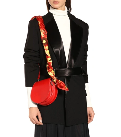 Shop Mm6 Maison Margiela Leather Shoulder Bag In Red
