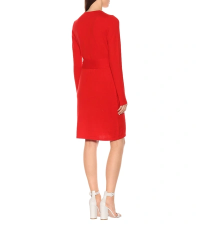 Shop Diane Von Furstenberg New Linda Wool And Cashmere Dress In Red