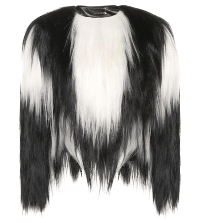 Shop Givenchy Cropped Fur Jacket In Black