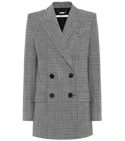 Shop Givenchy Checked Wool Blazer In Grey