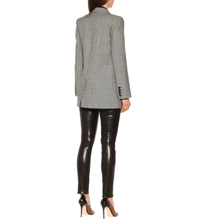 Shop Givenchy Checked Wool Blazer In Grey