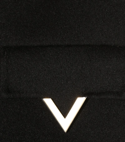 Shop Valentino Angora Wool-blend Cape Coat In Black