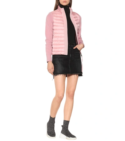 Shop Moncler Wool Down Jacket In Pink