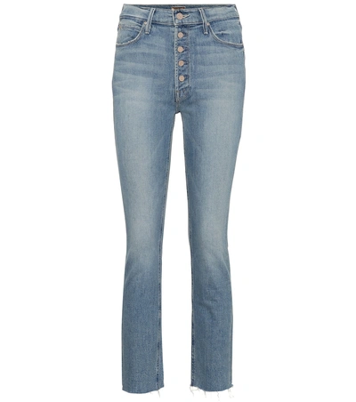 Shop Mother Pixie Dazzler High-rise Straight Jeans In Blue