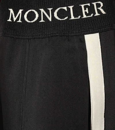 Shop Moncler Satin Trackpants In Black