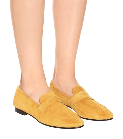 Shop Bougeotte Flaneur Suede Loafers In Yellow