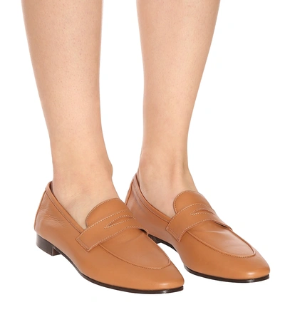 Shop Bougeotte Leather Loafers In Brown