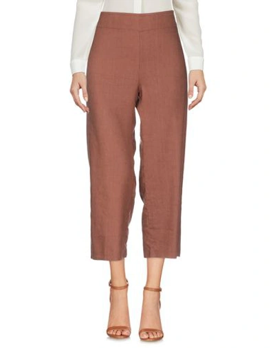 Shop Avenue Montaigne Cropped Pants & Culottes In Brown