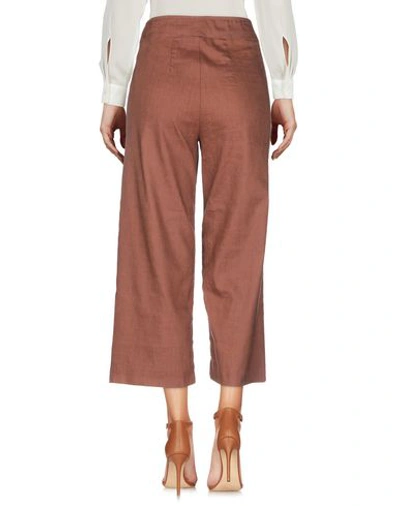 Shop Avenue Montaigne Cropped Pants & Culottes In Brown
