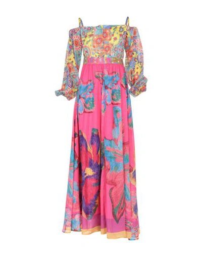 Shop Amuse Long Dress In Fuchsia