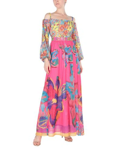 Shop Amuse Long Dress In Fuchsia