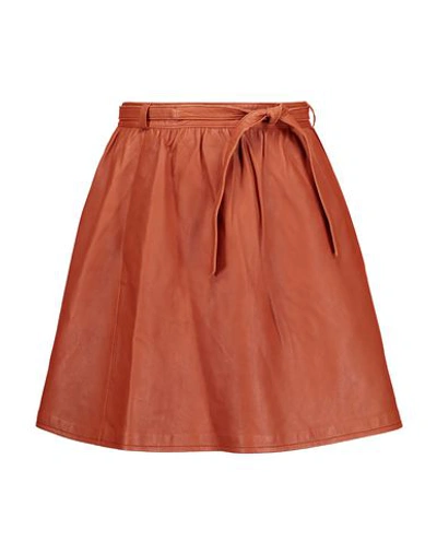 Shop Maje Mini Skirts In Rust