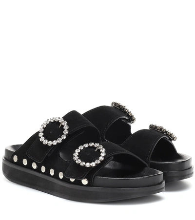 Shop Isabel Marant Noddi Suede Sandals In Black
