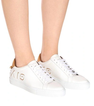 Shop Givenchy Urban Street Leather Sneakers In White