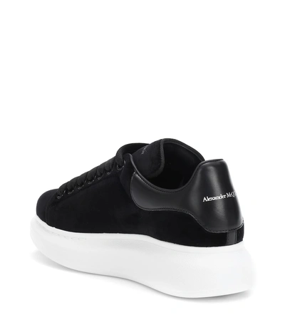 Shop Alexander Mcqueen Velvet Sneakers In Black