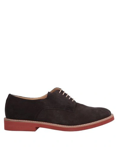 Shop Saxone Laced Shoes In Dark Brown