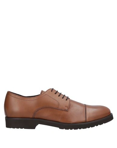 Shop A.testoni Lace-up Shoes In Tan