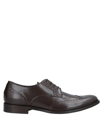 Shop A.testoni Lace-up Shoes In Dark Brown