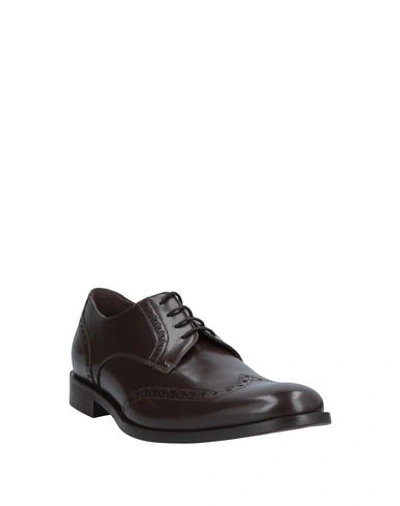 Shop A.testoni Lace-up Shoes In Dark Brown