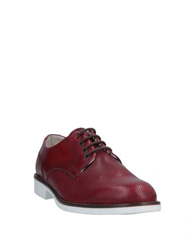 Shop Dama Laced Shoes In Maroon