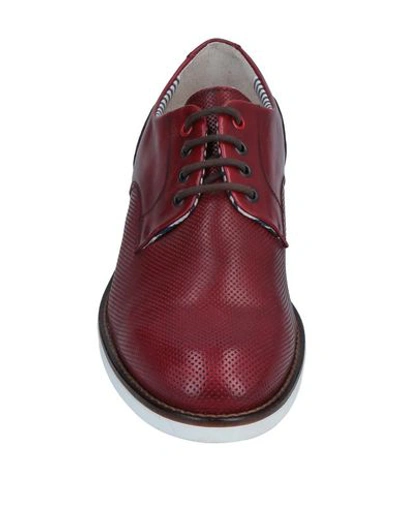 Shop Dama Laced Shoes In Maroon